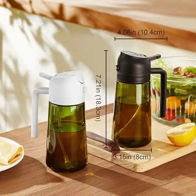 2 Count Olive Oil Sprayer Dispenser Bottle 16Oz/470Ml for Kitchen Gadgets and Air Fryer Accessories - Olive Oil Sprayer for Cooking W/Stickers