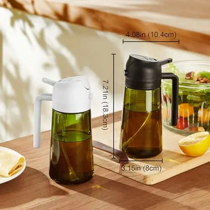 2 Count Olive Oil Sprayer Dispenser Bottle 16Oz/470Ml for Kitchen Gadgets and Air Fryer Accessories - Olive Oil Sprayer for Cooking W/Stickers