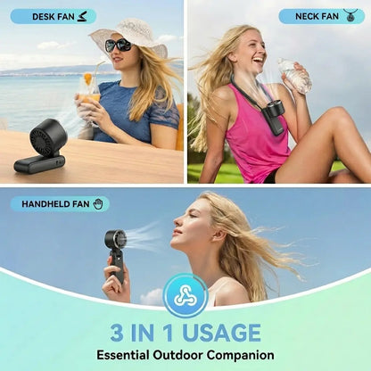 WESTDEER Portable Handheld Turbine Fan - 5-Speed 3-In-1 Rechargeable Fan with 4000Mah Battery, up to 10-Hour Runtime, Air Turbine Tech for Outdoor Activities, Summer Essential