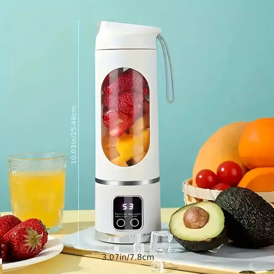 Portable Personal Electric Blender, 450Ml Shakes & Smoothies Blender, 12 Blades USB Rechargeable Small Blenders, Drinkware Water Bottles Tumbler Cup Mug Bottled Bottles, Washable Reusable Compact Convenient Versatile Home Essentials Bartender