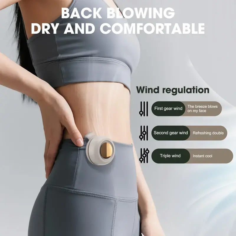 Portable Silent Mini Bladeless Electric Fan with Rotating Body and Three-Speed Adjustable Silent Cooling, Clip-On Fan, Waist-Mounted Fan, Suitable for Outdoor Travel and Office Use, Summer Gift