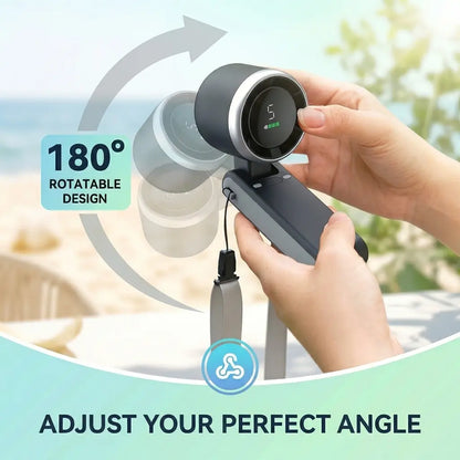 WESTDEER Portable Handheld Turbine Fan - 5-Speed 3-In-1 Rechargeable Fan with 4000Mah Battery, up to 10-Hour Runtime, Air Turbine Tech for Outdoor Activities, Summer Essential