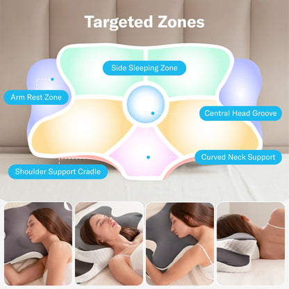 Alcedo Cervical Memory Foam Pillow for Neck and Shoulder Pain Relief, Adjustable Ergonomic Contour Orthopedic Pillow with Cervical Support for Side, Back and Stomach Sleepers