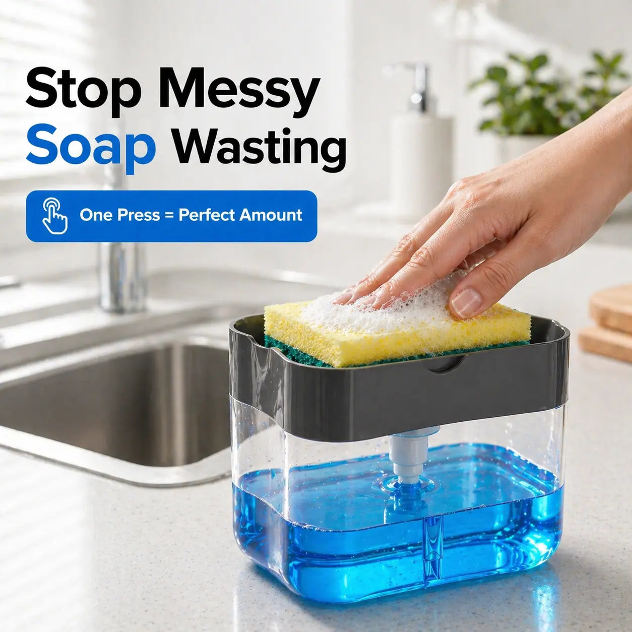 Minimalist Soap Pump Dispenser – Black Refillable Bottle for Hand Soap, Dish Soap & Lotion