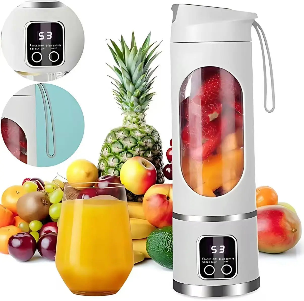Portable Personal Electric Blender, 450Ml Shakes & Smoothies Blender, 12 Blades USB Rechargeable Small Blenders, Drinkware Water Bottles Tumbler Cup Mug Bottled Bottles, Washable Reusable Compact Convenient Versatile Home Essentials Bartender