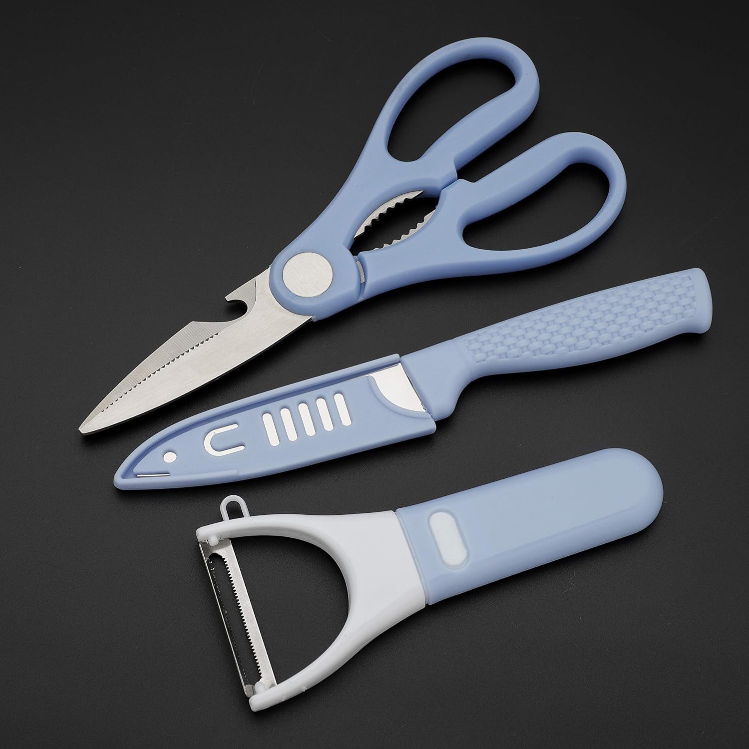 Kitchen Scissors for General Use Woman Kitchen Accessories Shears Heavy Duty Cooking Shears Left Handed Black Scissors Adults Sharp Utility Siccors for Food(B,1)