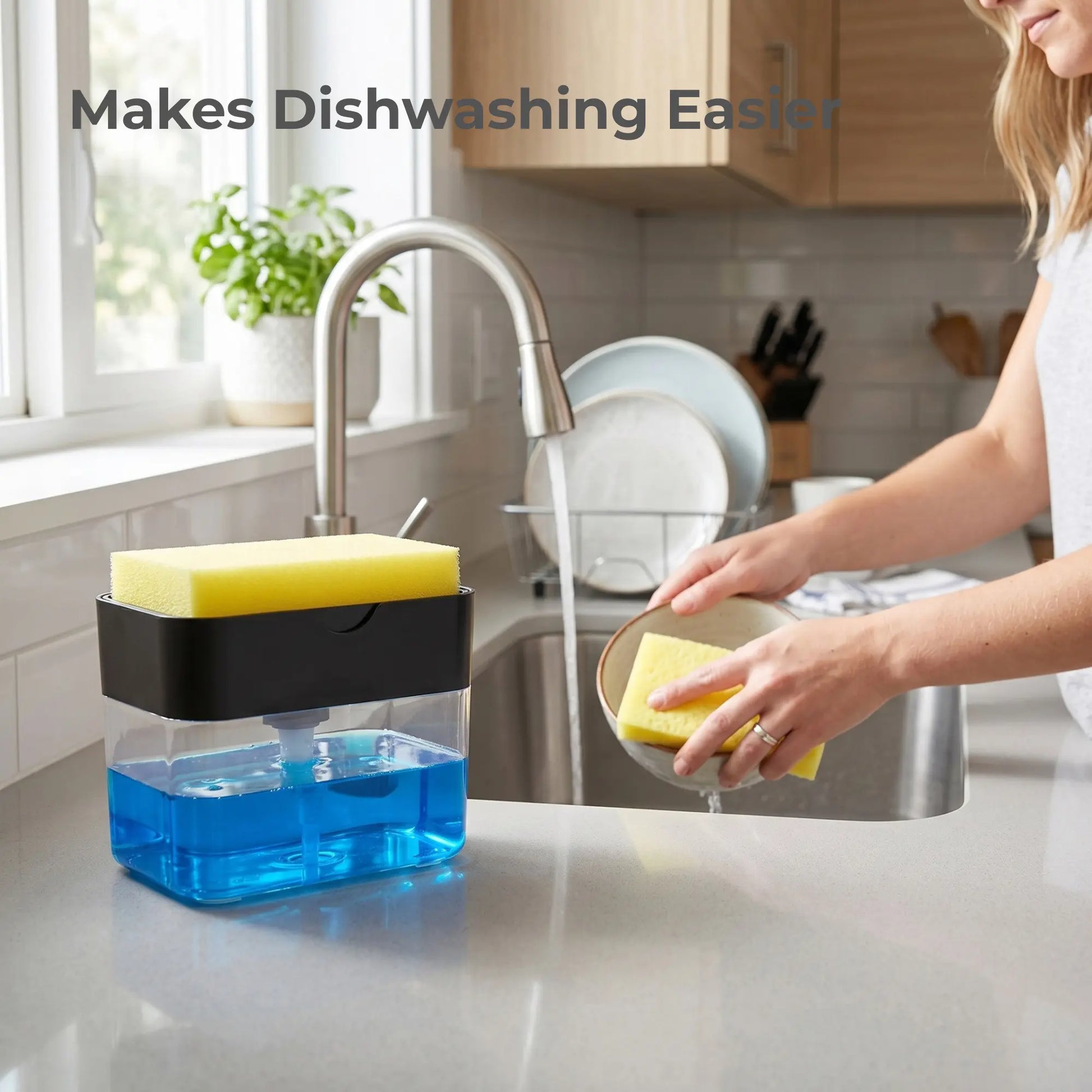 Minimalist Soap Pump Dispenser – Black Refillable Bottle for Hand Soap, Dish Soap & Lotion